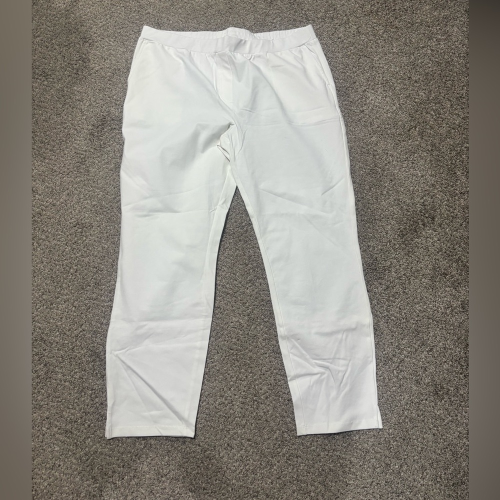 SUSAN GRAVER White Elastic Waist Pants